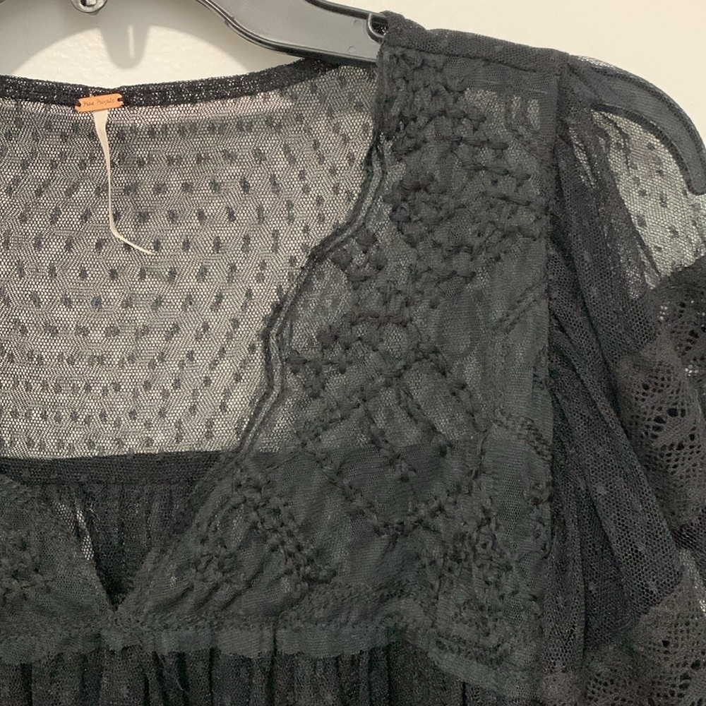 Free People NWOT True Candy Mesh Top Black - Picture 11 of 16